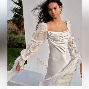 NWT FOR LOVE & LEMONS WILLOW GOWN IN IVORY/WHITE